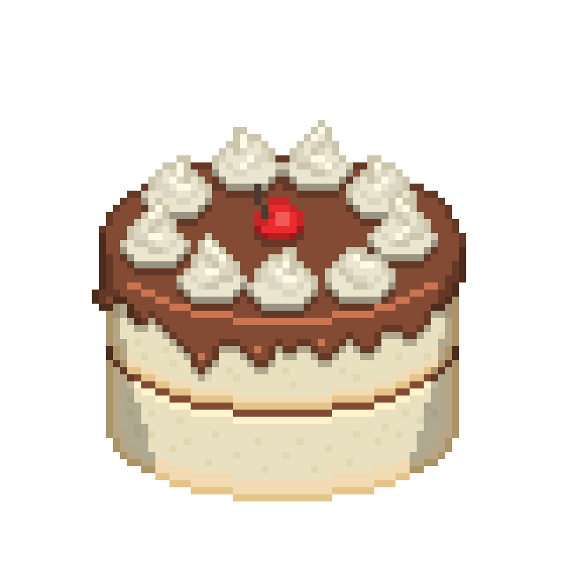 Pixelized birthday cake
